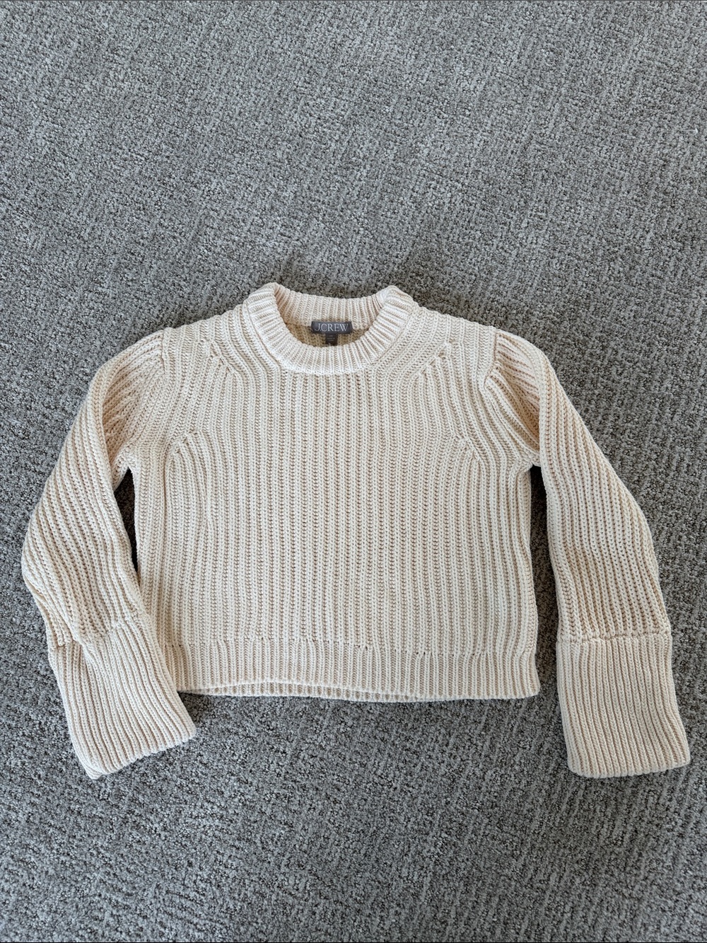 JCREW Chunky Crewneck Sweater in Cream